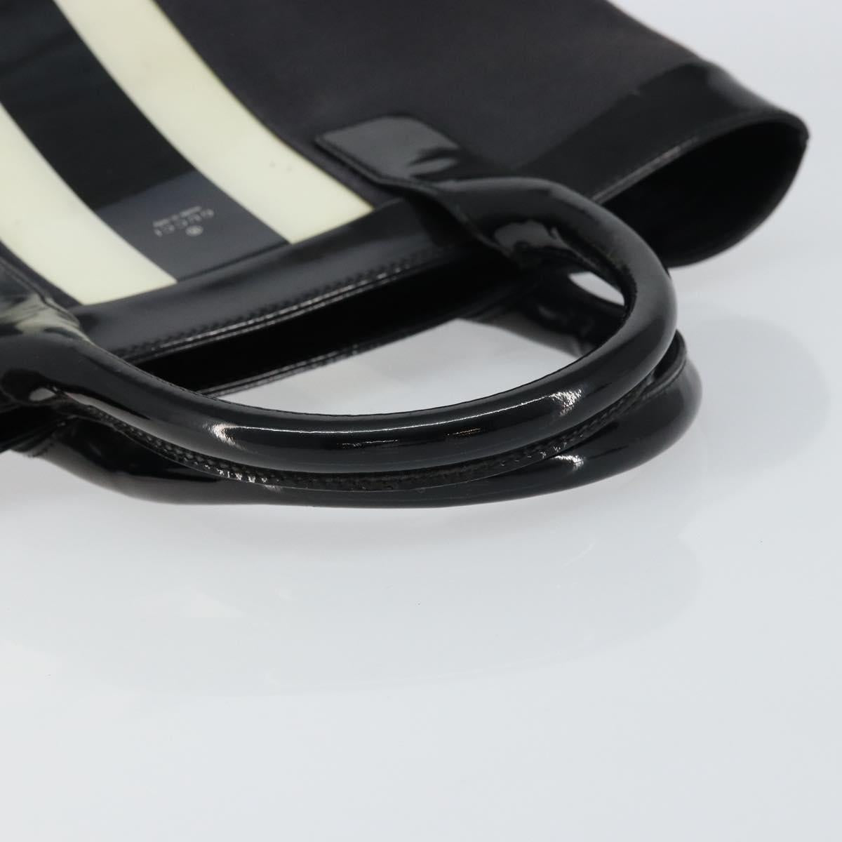 GUCCI Hand Bag Canvas Black Silver 002 1121 1669 Auth 151479