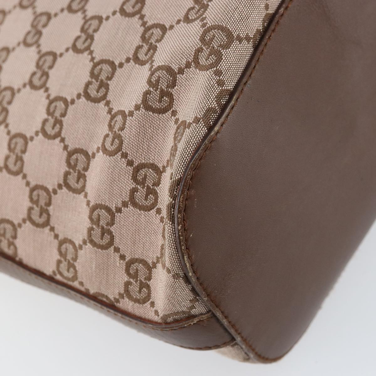 GUCCI GG Canvas Shoulder Bag Beige Gold Auth 151481