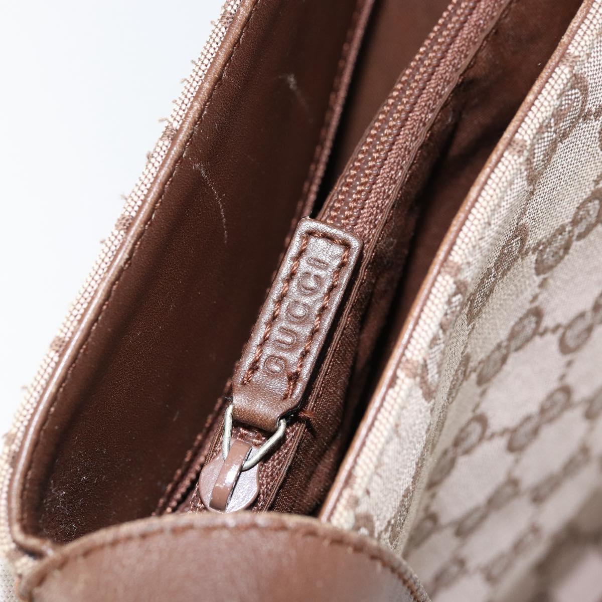 GUCCI GG Canvas Shoulder Bag Beige Gold Auth 151481