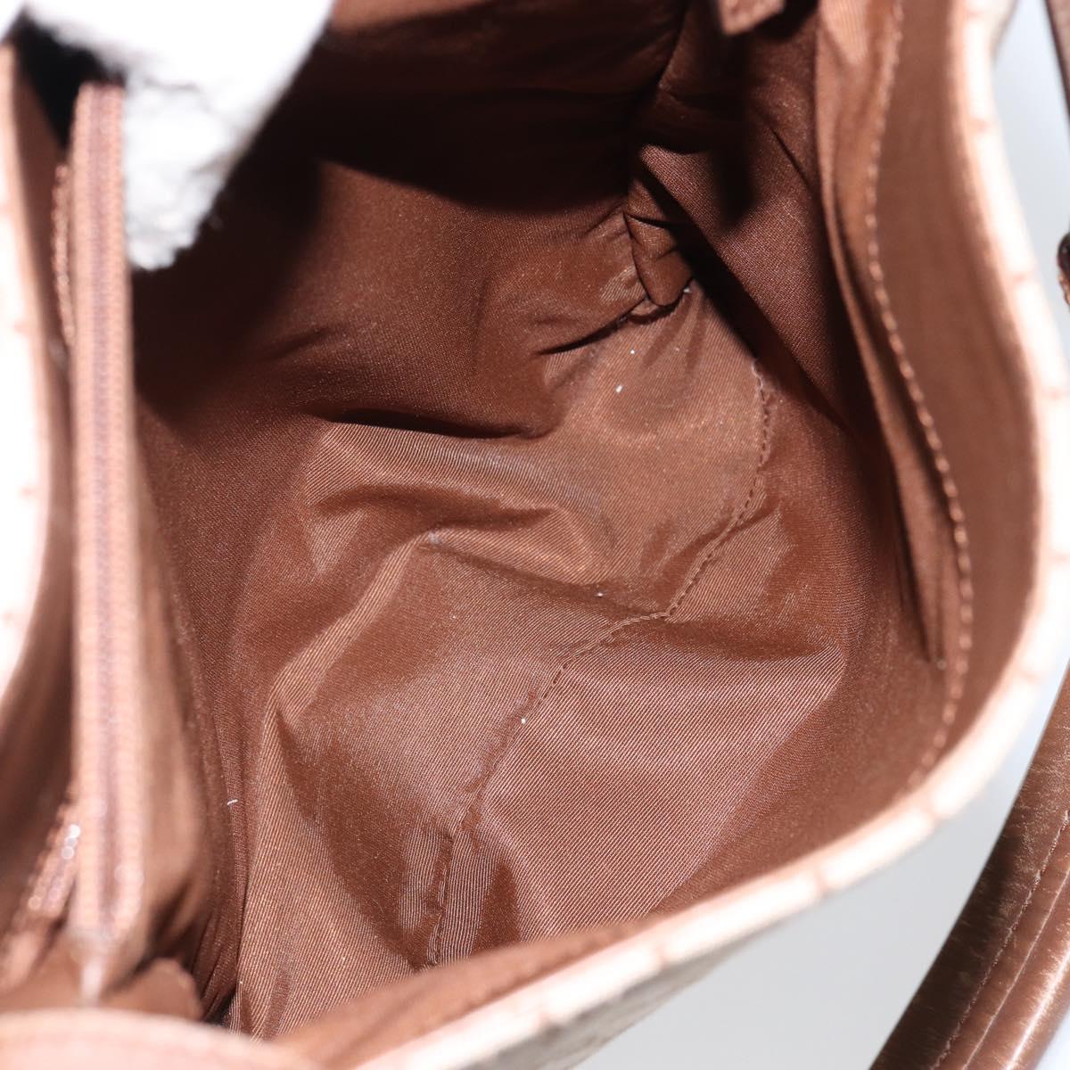 GUCCI GG Canvas Shoulder Bag Beige Gold Auth 151481