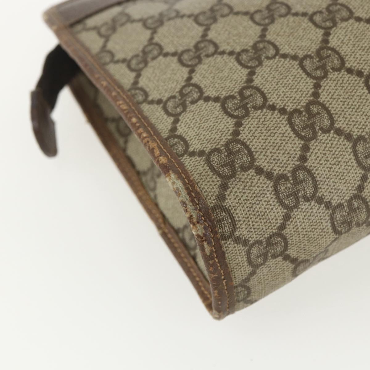 GUCCI GG Supreme Clutch Bag PVC Beige 014 115 6063 Auth 151482