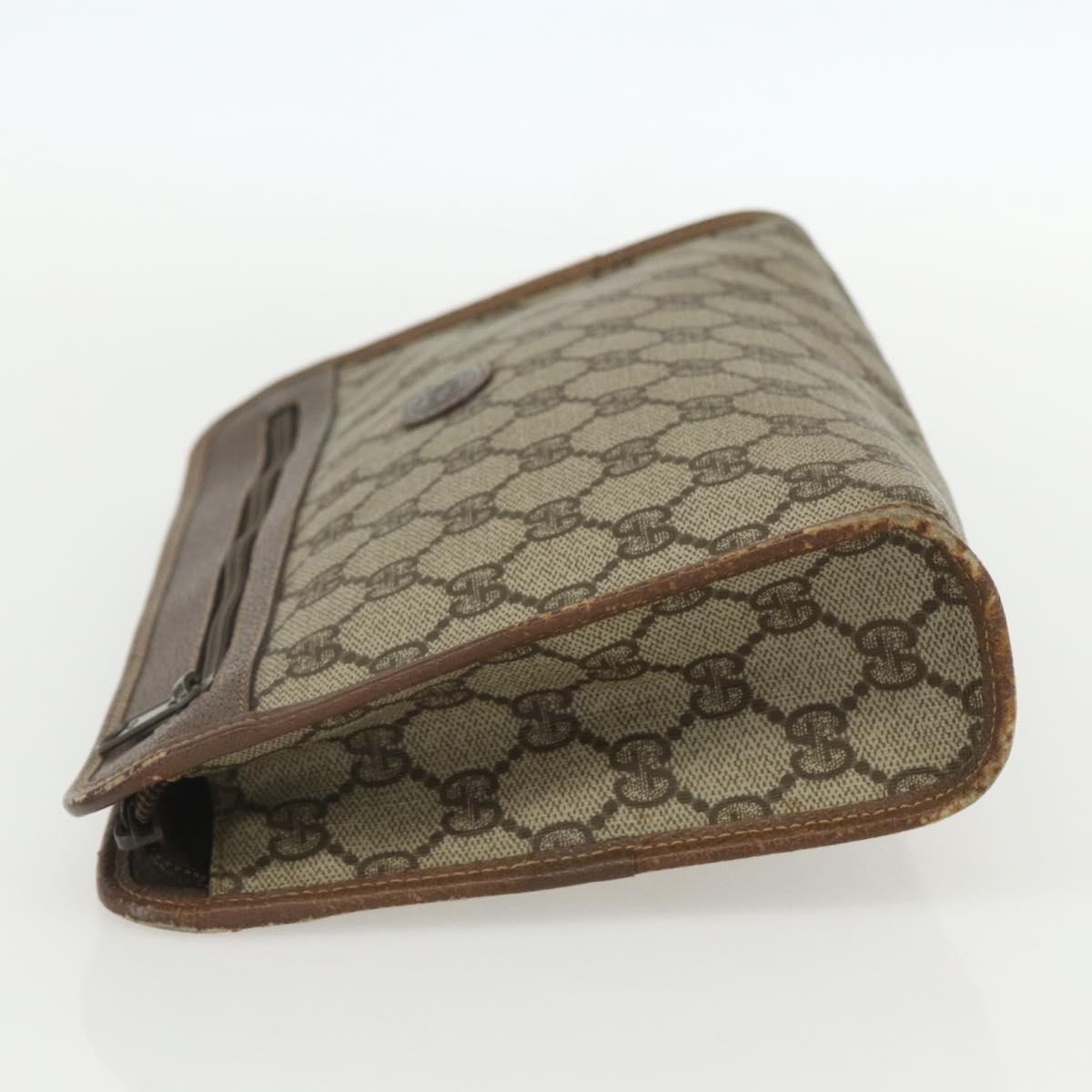 GUCCI GG Supreme Clutch Bag PVC Beige 014 115 6063 Auth 151482