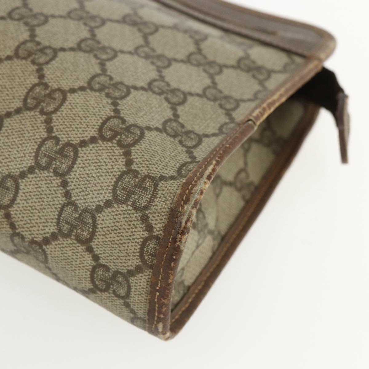 GUCCI GG Supreme Clutch Bag PVC Beige 014 115 6063 Auth 151482