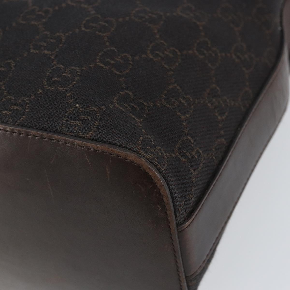 GUCCI GG Canvas Shoulder Bag Brown Silver 01234 Auth 151484