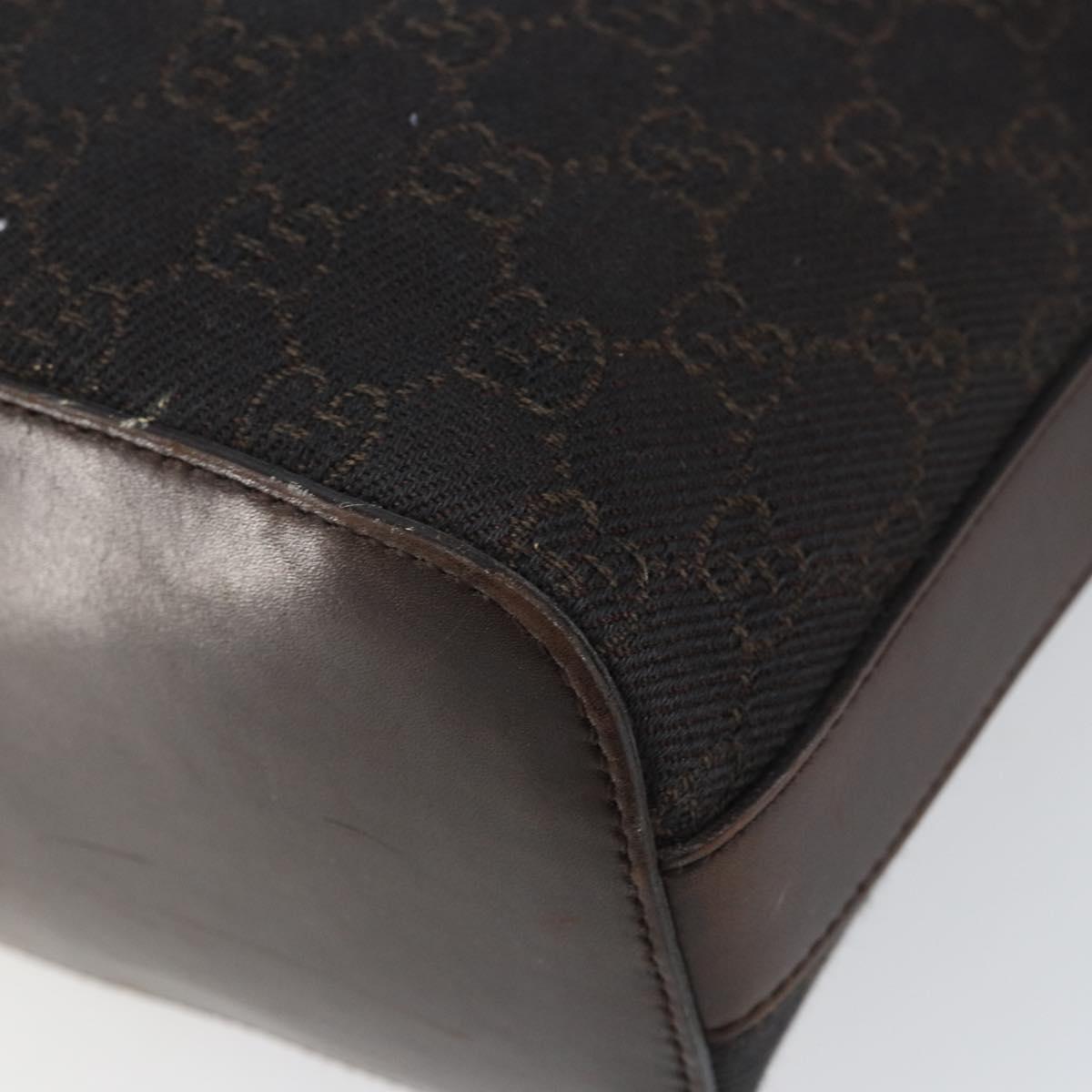 GUCCI GG Canvas Shoulder Bag Brown Silver 01234 Auth 151484