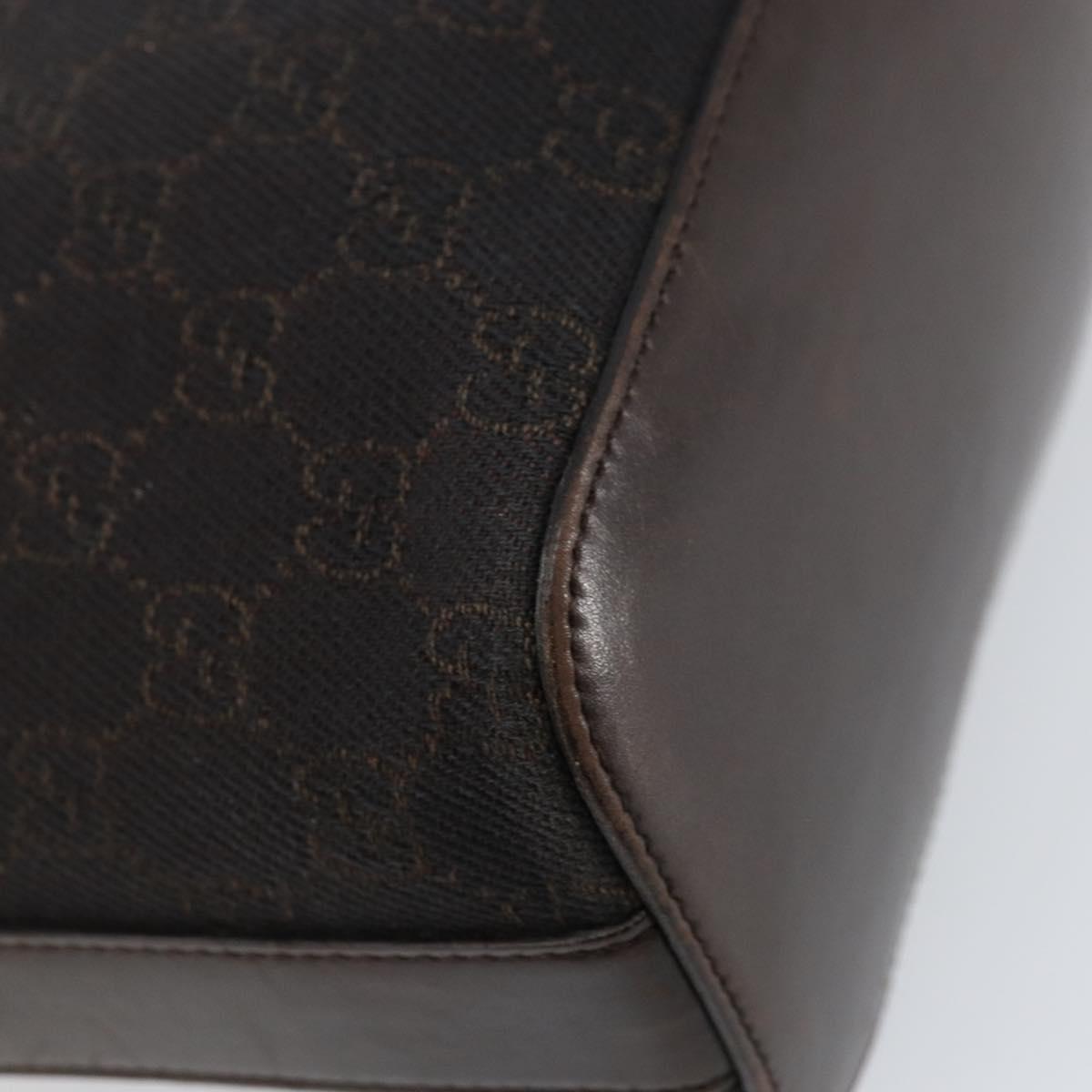 GUCCI GG Canvas Shoulder Bag Brown Silver 01234 Auth 151484