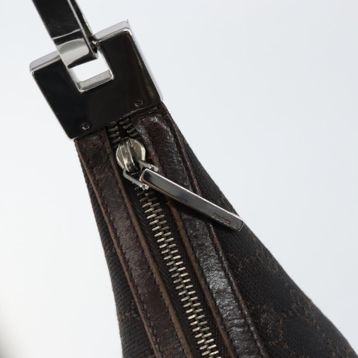 GUCCI GG Canvas Shoulder Bag Brown Silver 01234 Auth 151484