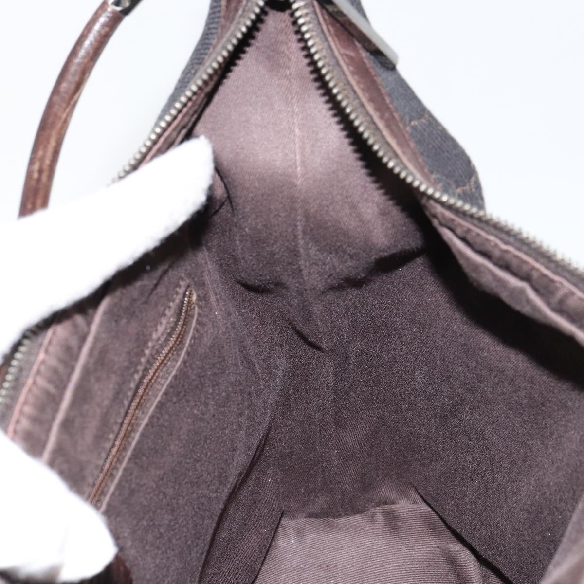 GUCCI GG Canvas Shoulder Bag Brown Silver 01234 Auth 151484