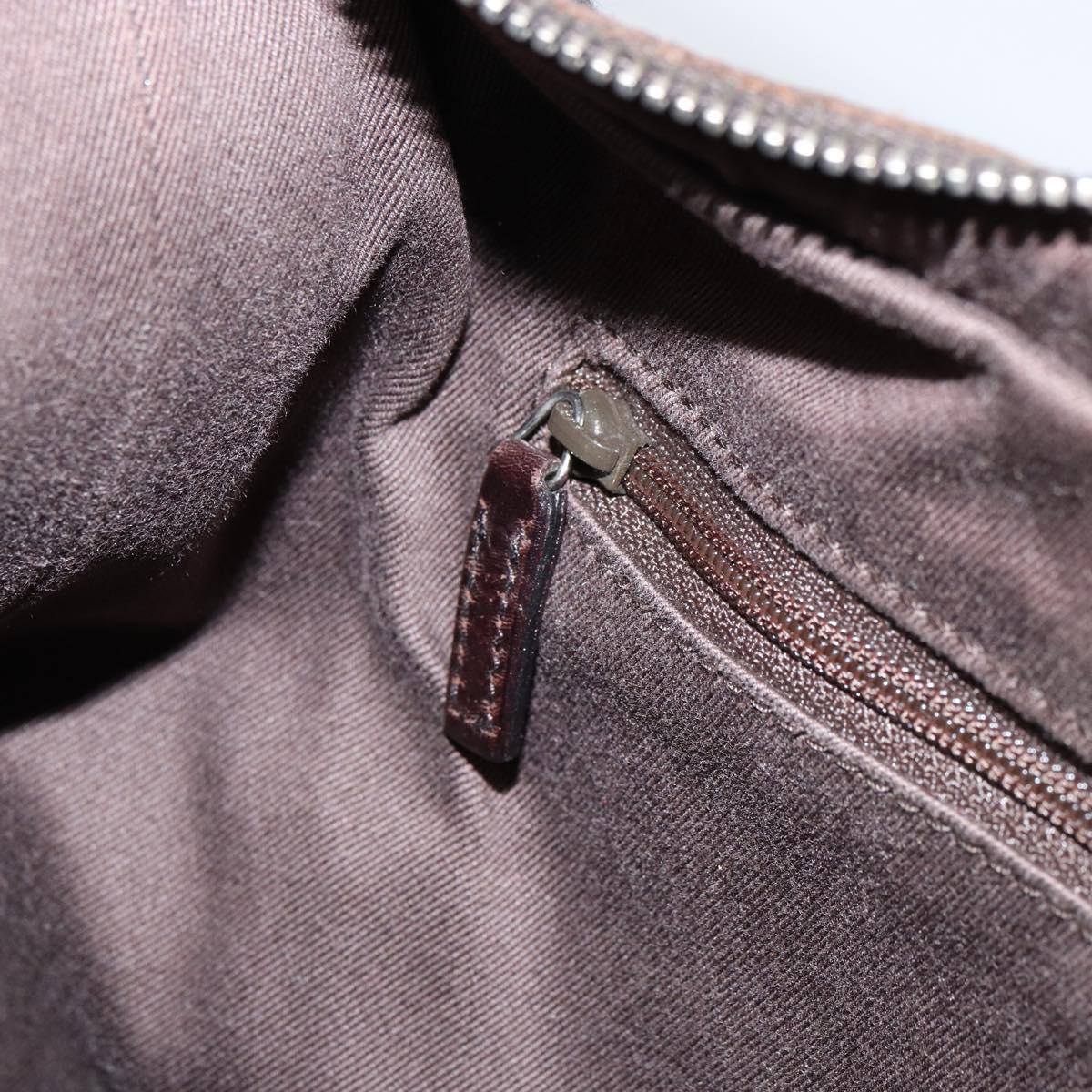 GUCCI GG Canvas Shoulder Bag Brown Silver 01234 Auth 151484