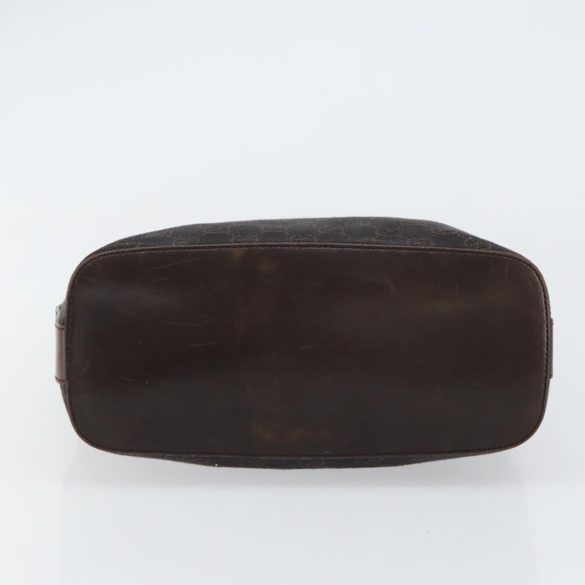 GUCCI GG Canvas Shoulder Bag Brown Silver 01234 Auth 151484