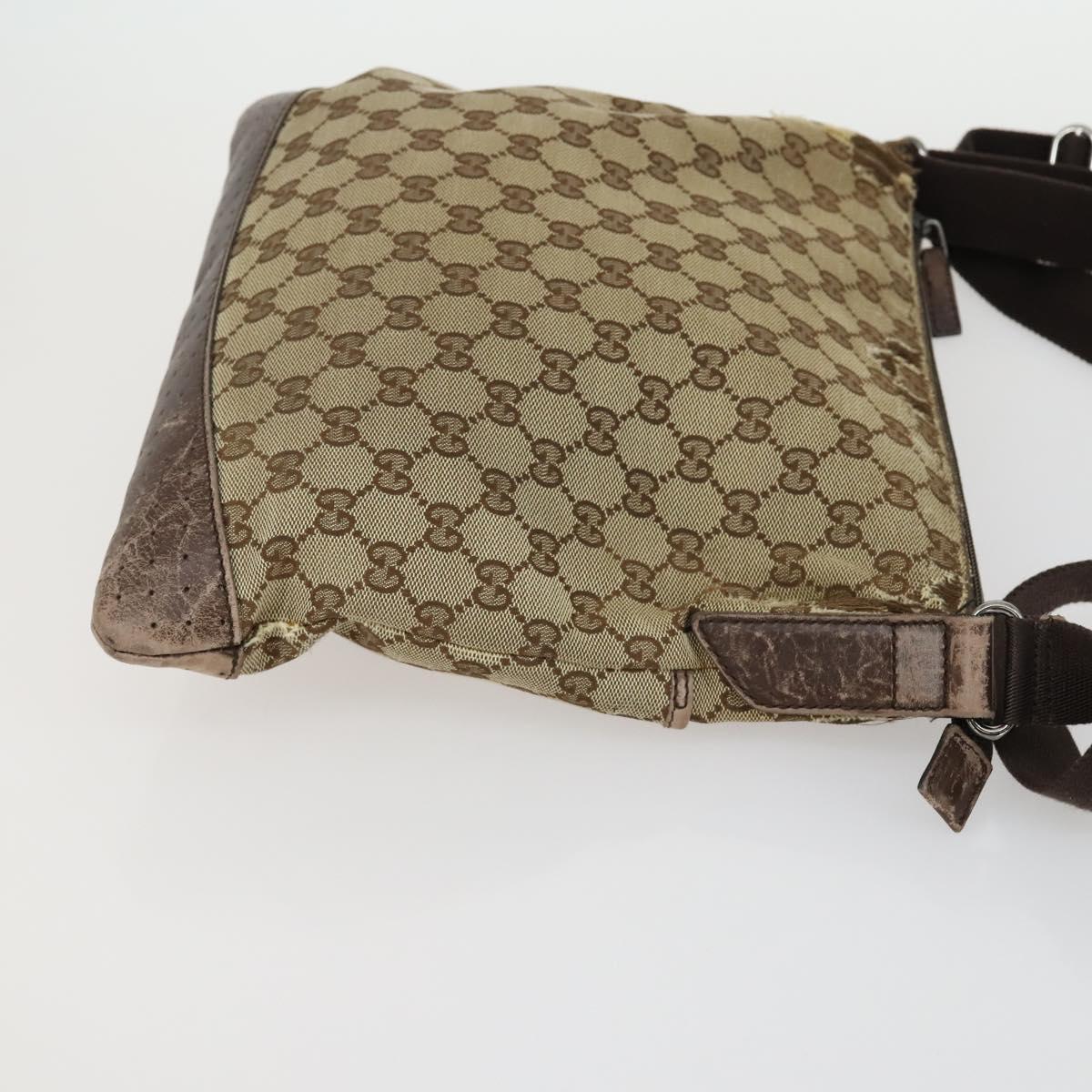 GUCCI GG Canvas Shoulder Bag 3 Set Beige Gold Auth 151485