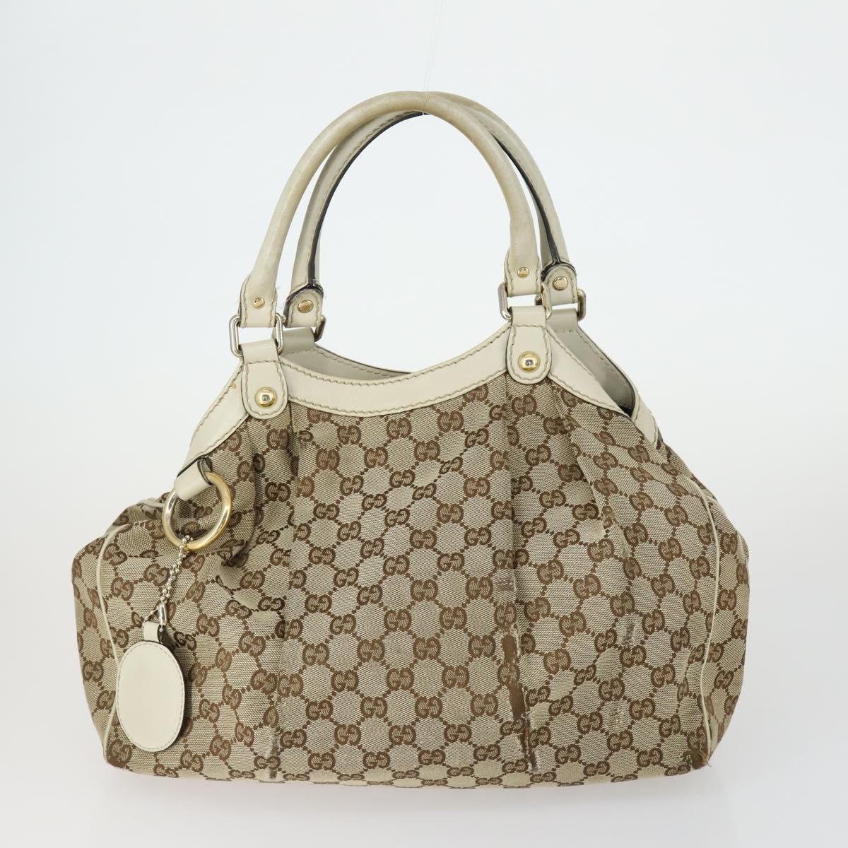 GUCCI GG Canvas Shoulder Bag 3 Set Beige Gold Auth 151485