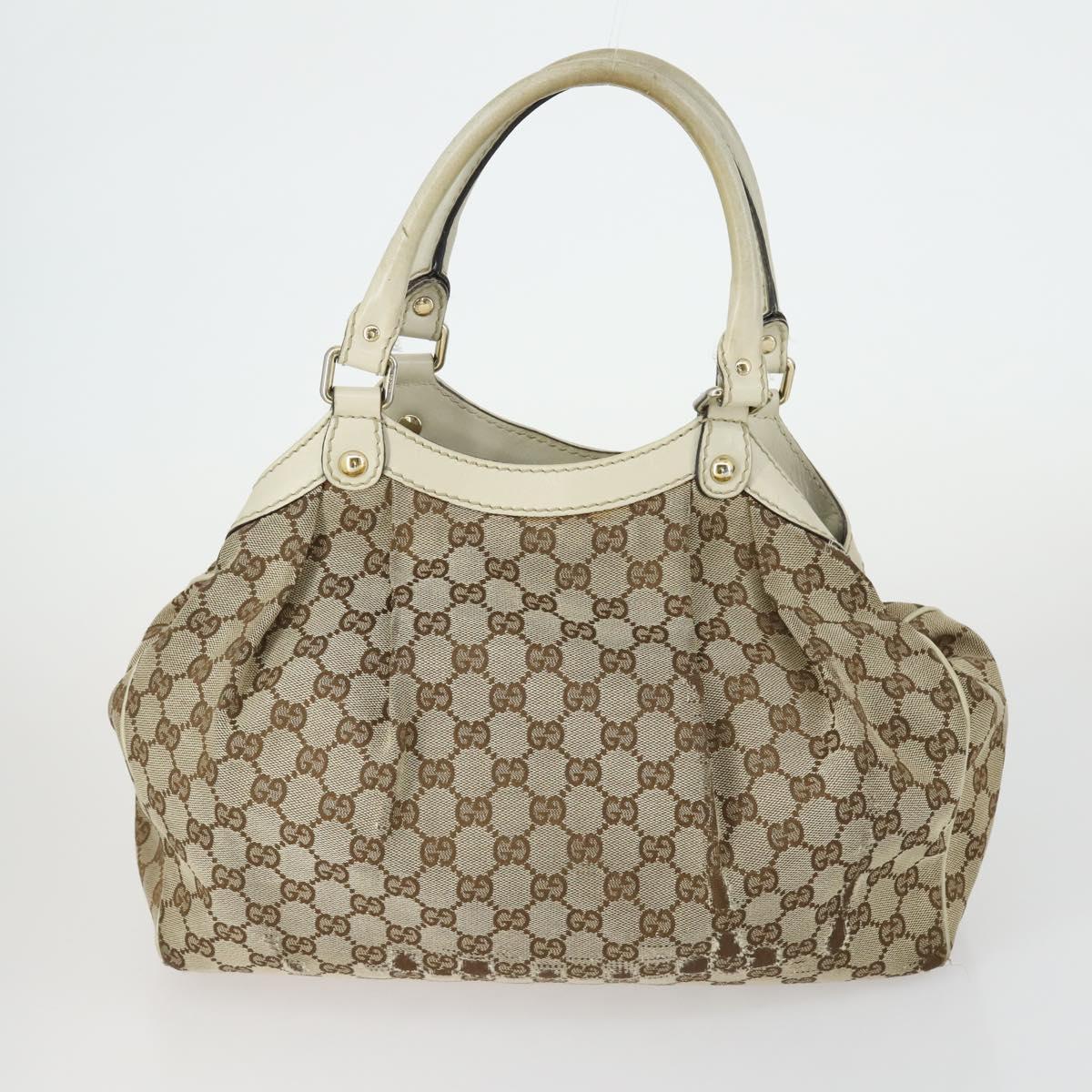 GUCCI GG Canvas Shoulder Bag 3 Set Beige Gold Auth 151485