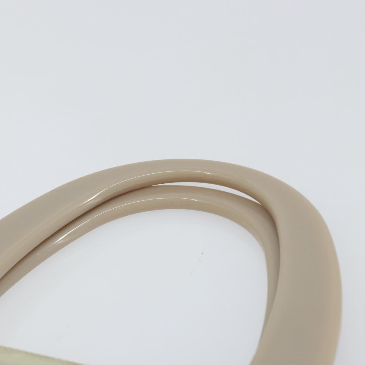 PRADA Hand Bag Nylon Beige Silver Auth 151486