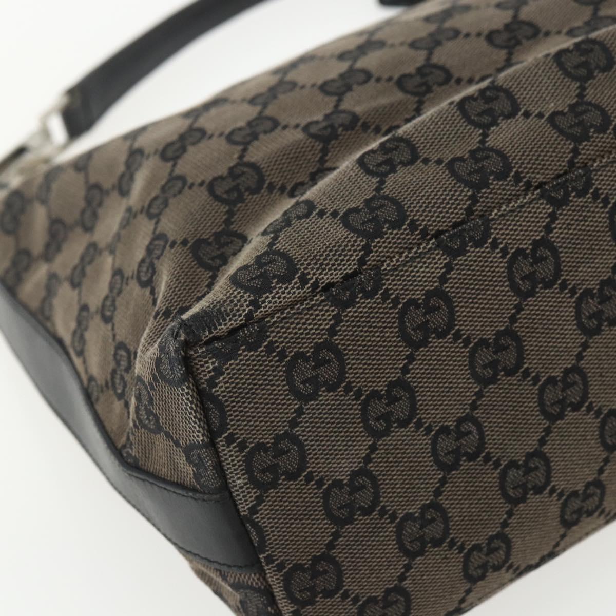 GUCCI GG Canvas Shoulder Bag Black Silver 000 0602 Auth 151489