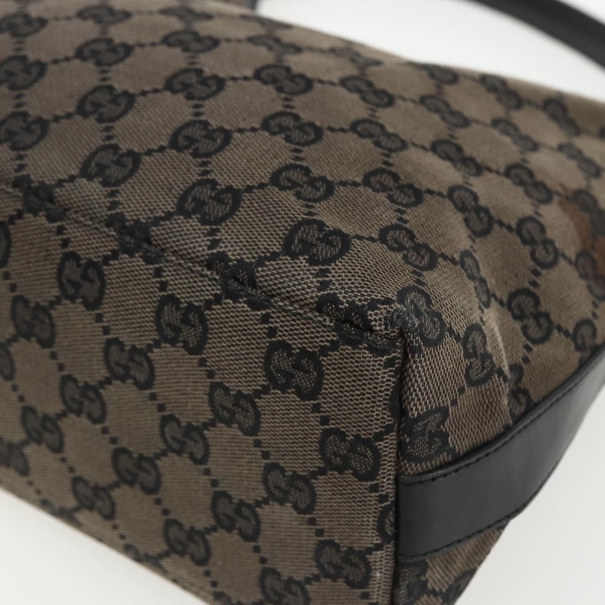 GUCCI GG Canvas Shoulder Bag Black Silver 000 0602 Auth 151489