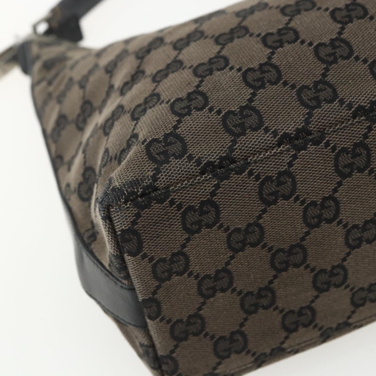 GUCCI GG Canvas Shoulder Bag Black Silver 000 0602 Auth 151489