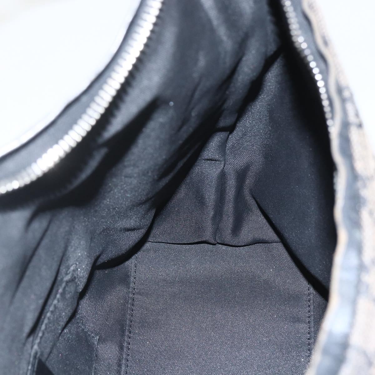 GUCCI GG Canvas Shoulder Bag Black Silver 000 0602 Auth 151489