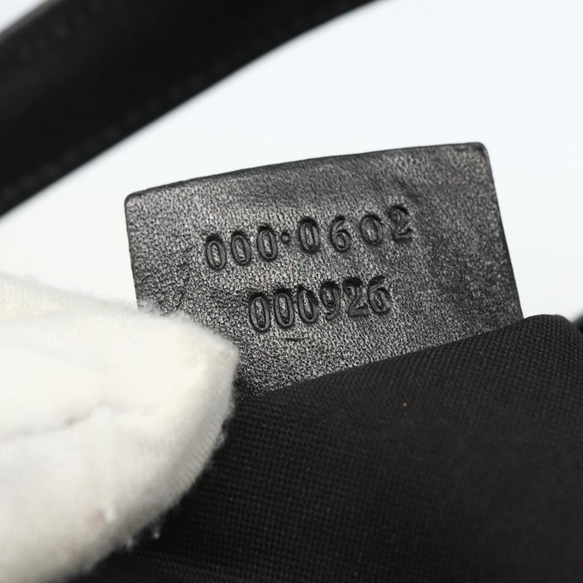 GUCCI GG Canvas Shoulder Bag Black Silver 000 0602 Auth 151489