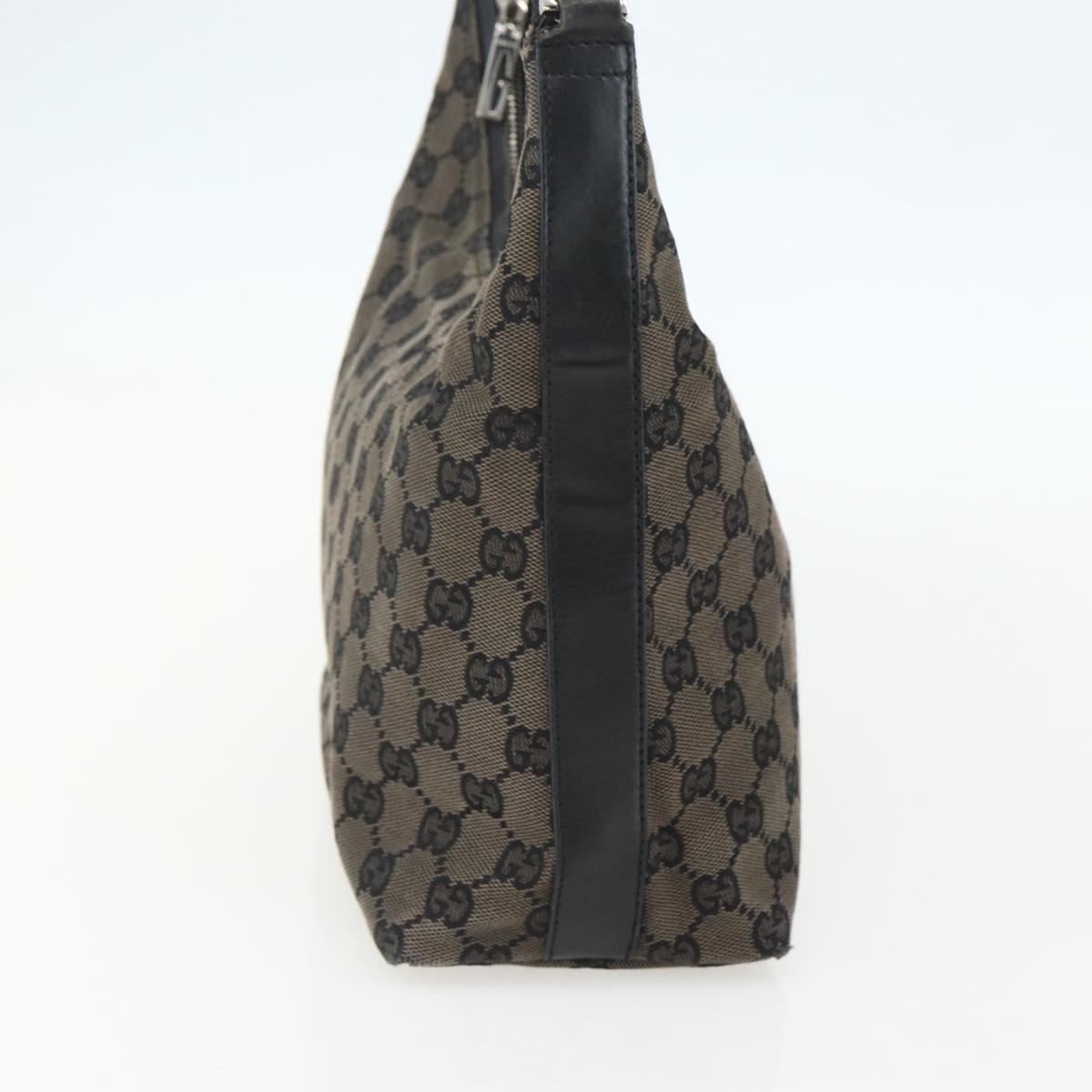 GUCCI GG Canvas Shoulder Bag Black Silver 000 0602 Auth 151489