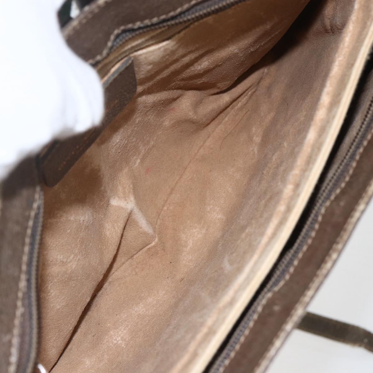 GUCCI GG Supreme Web Sherry Line Bag PVC Beige Red 904 02 043 Auth 151491