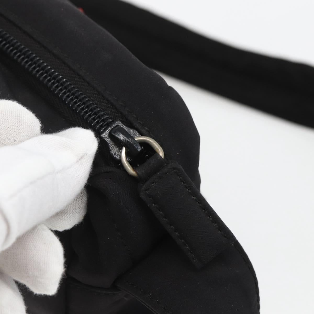PRADA Sports Shoulder Bag Nylon Black Silver Auth 151492
