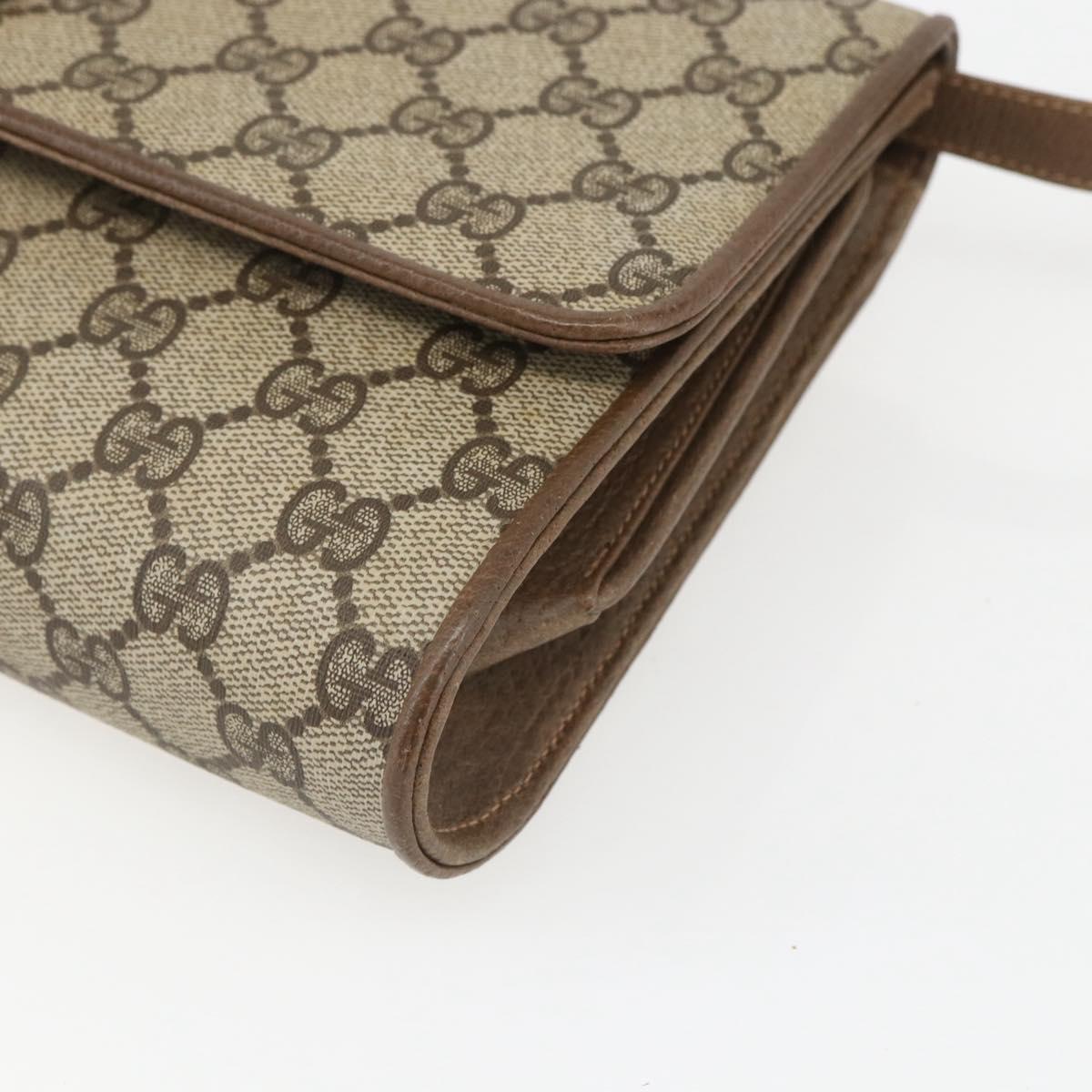 GUCCI GG Supreme Shoulder Bag PVC Beige Gold 904 02 050 Auth 151494