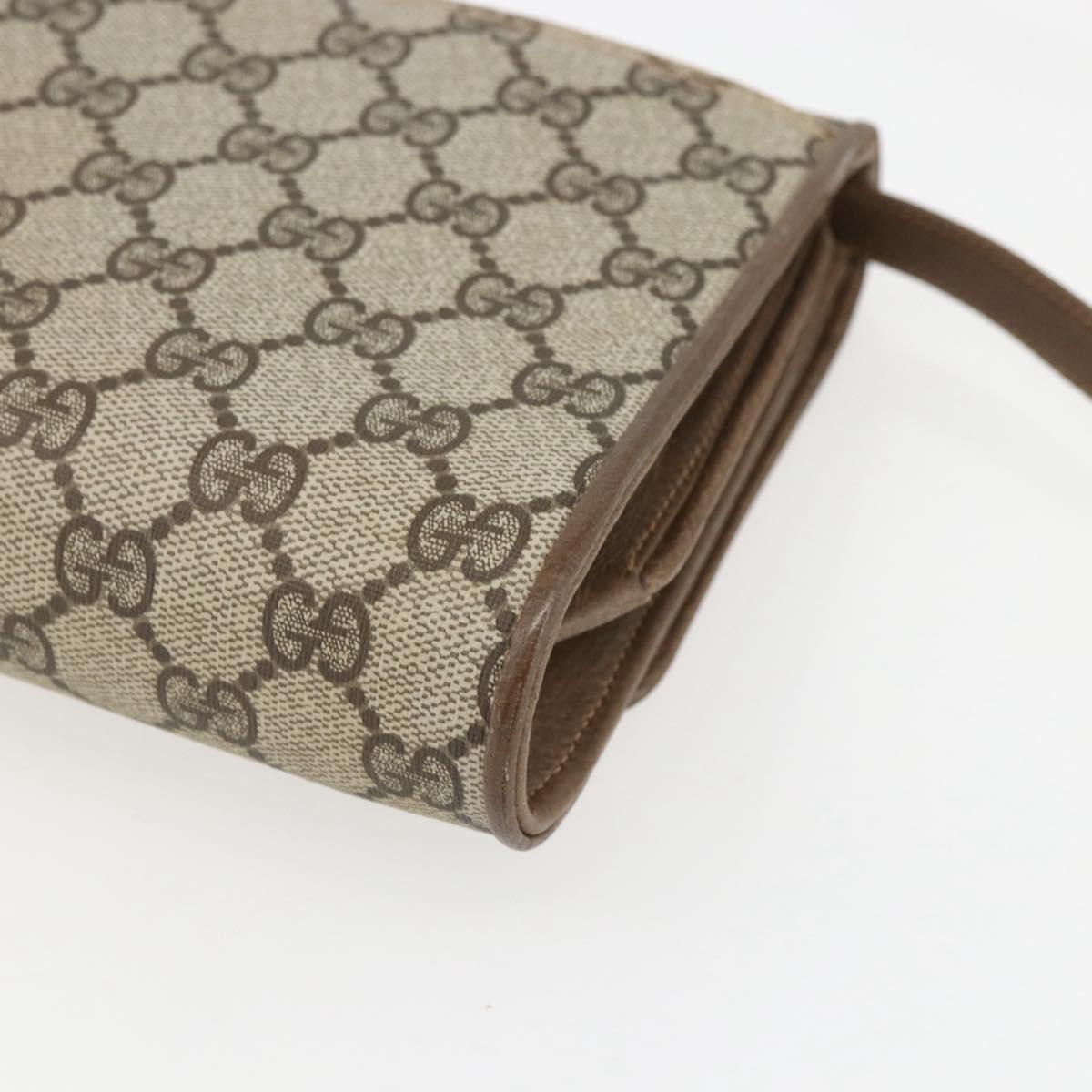 GUCCI GG Supreme Shoulder Bag PVC Beige Gold 904 02 050 Auth 151494