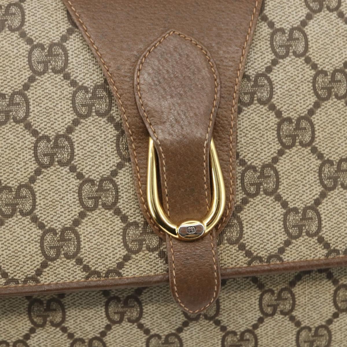 GUCCI GG Supreme Shoulder Bag PVC Beige Gold 904 02 050 Auth 151494