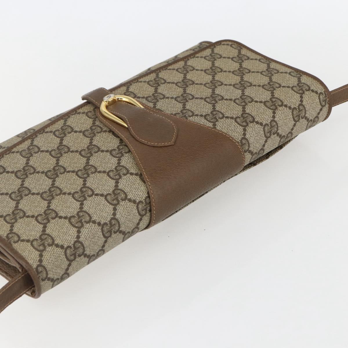 GUCCI GG Supreme Shoulder Bag PVC Beige Gold 904 02 050 Auth 151494