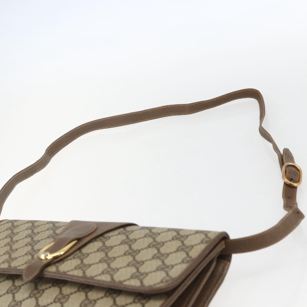 GUCCI GG Supreme Shoulder Bag PVC Beige Gold 904 02 050 Auth 151494
