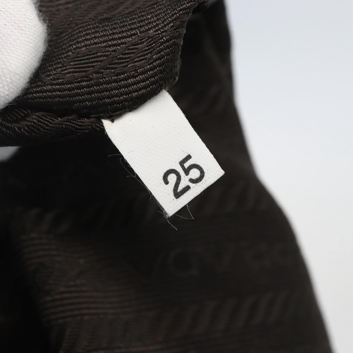 PRADA Shoulder Bag Nylon Brown Silver Auth 151496