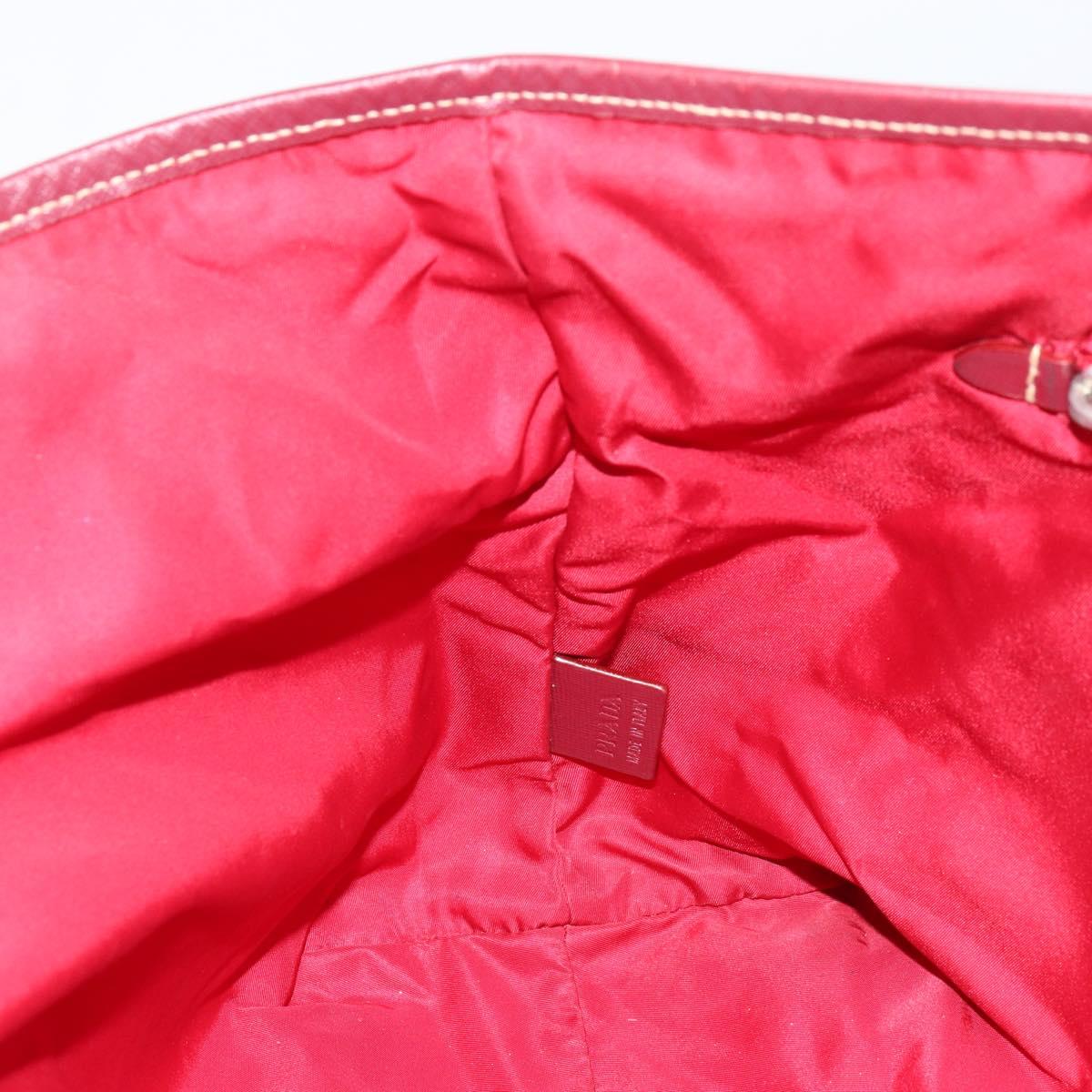 PRADA Tote Bag Nylon Pink Silver Auth 151499