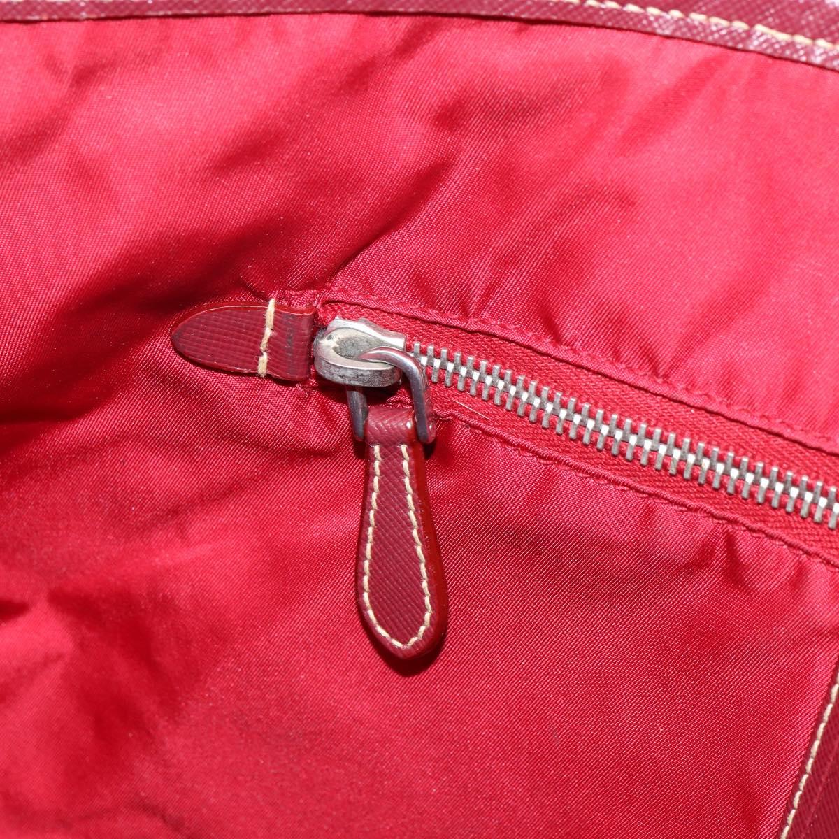 PRADA Tote Bag Nylon Pink Silver Auth 151499