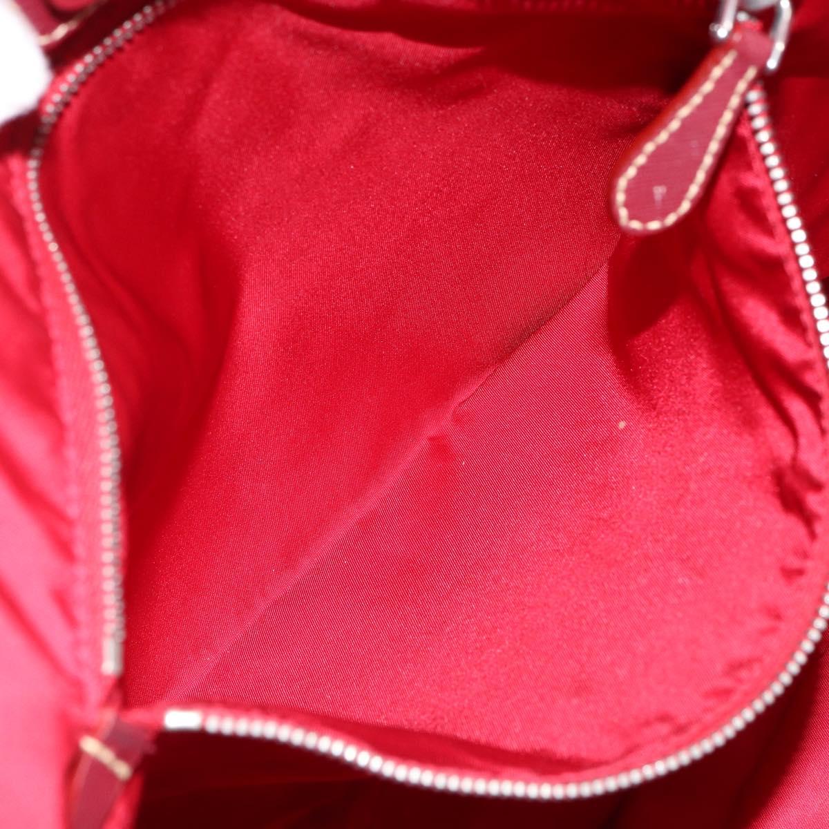 PRADA Tote Bag Nylon Pink Silver Auth 151499