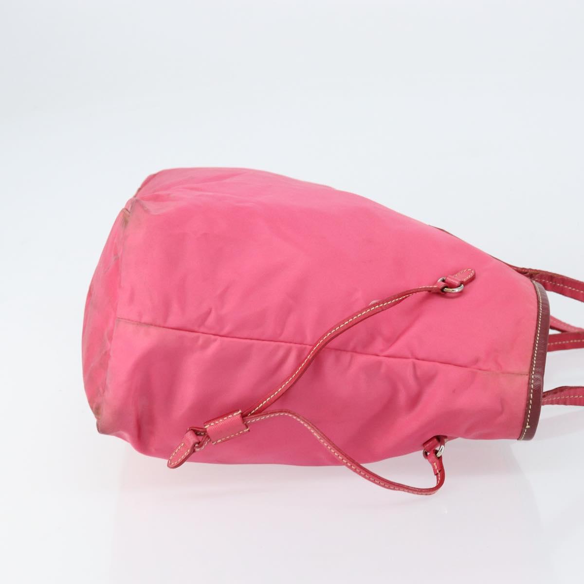 PRADA Tote Bag Nylon Pink Silver Auth 151499