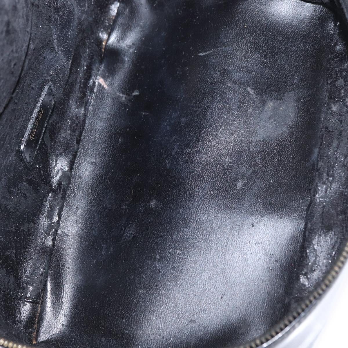 GUCCI Bamboo vanity Hand Bag Patent leather Black Gold 032 1705 0150 Auth 151500