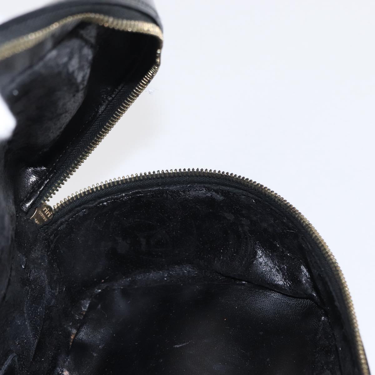 GUCCI Bamboo vanity Hand Bag Patent leather Black Gold 032 1705 0150 Auth 151500