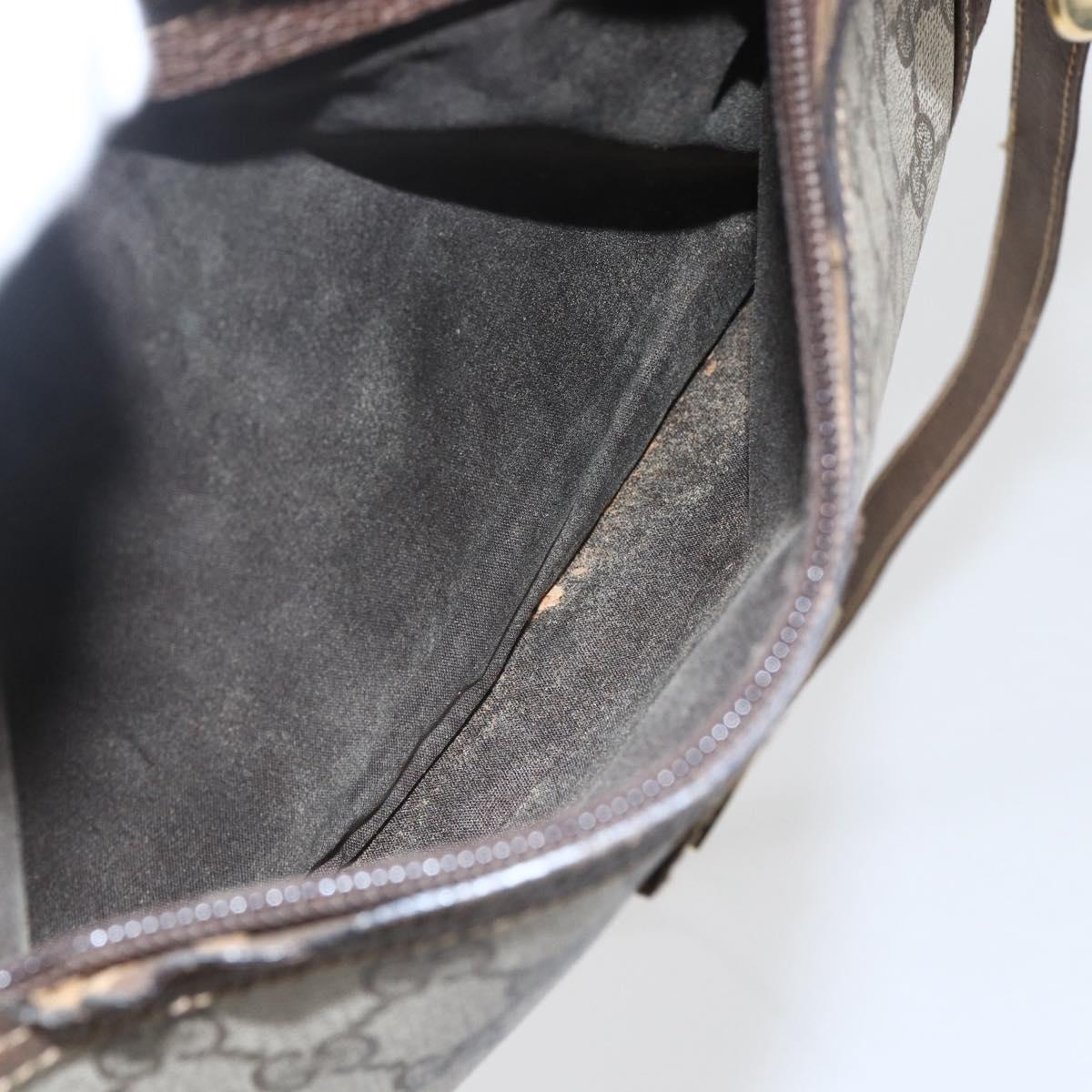 GUCCI GG Supreme Shoulder Bag PVC Beige Gold Auth 151504