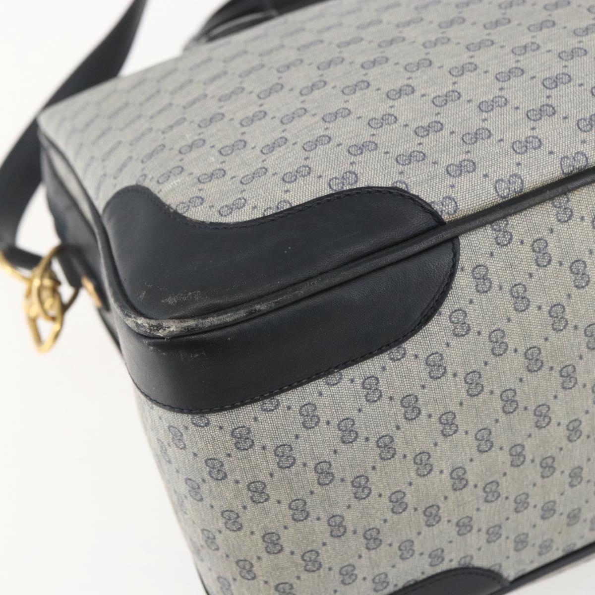 GUCCI Micro GG Supreme Hand Bag PVC Navy Gold 002 58 0033 Auth 151506