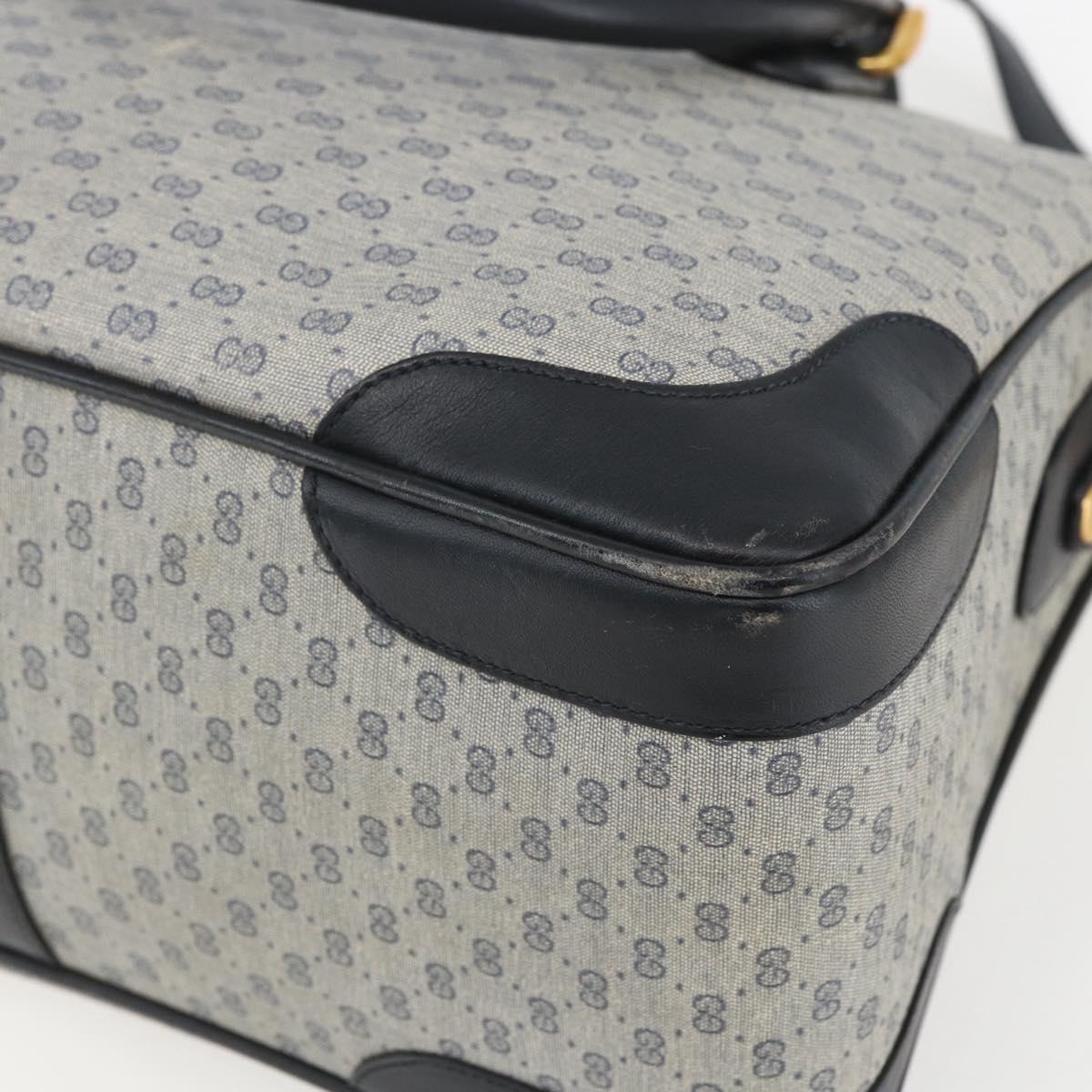 GUCCI Micro GG Supreme Hand Bag PVC Navy Gold 002 58 0033 Auth 151506