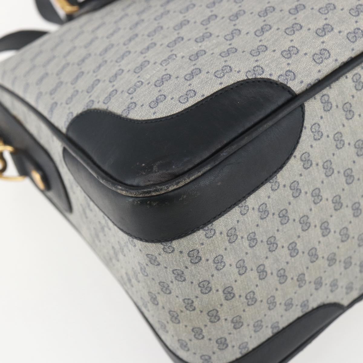 GUCCI Micro GG Supreme Hand Bag PVC Navy Gold 002 58 0033 Auth 151506