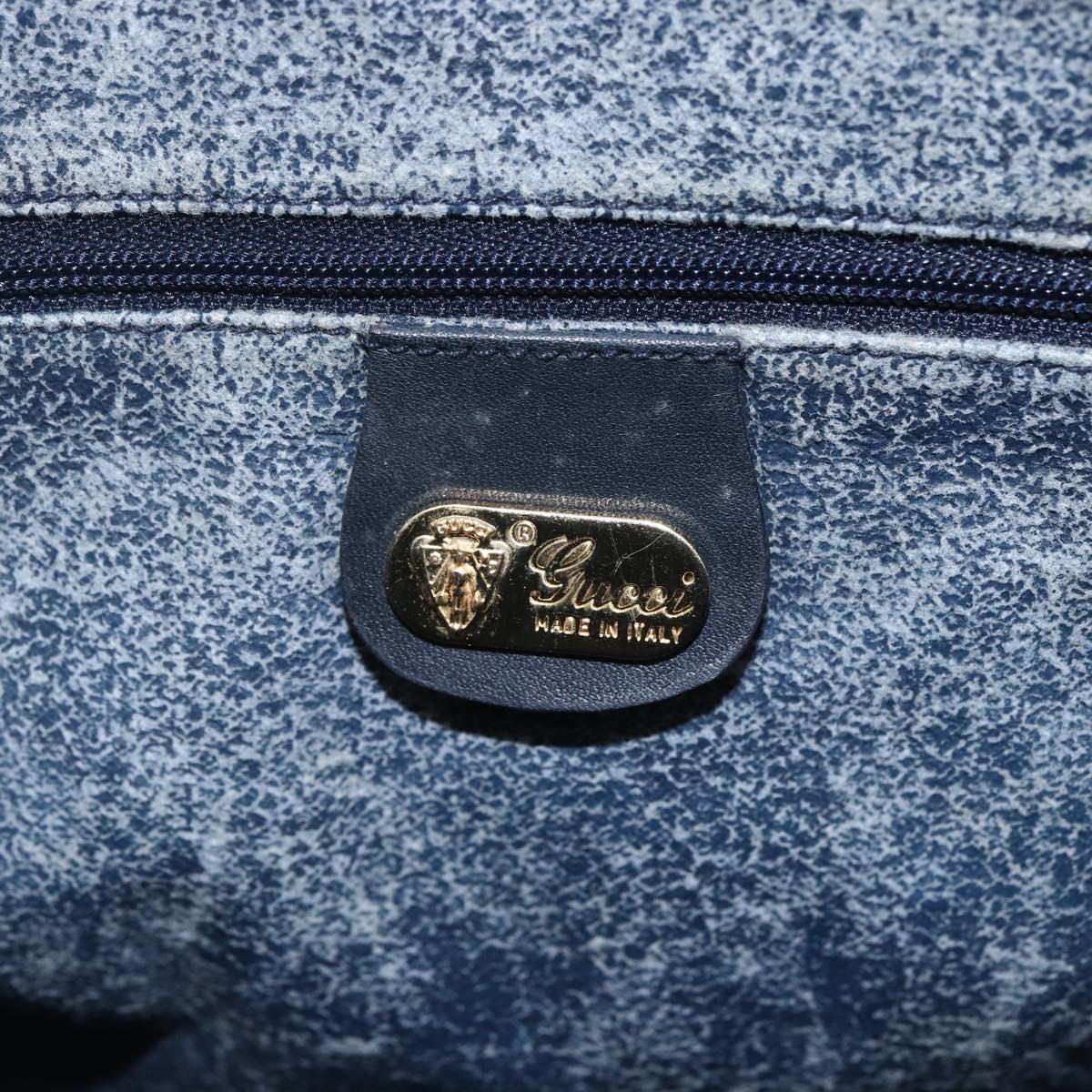 GUCCI Micro GG Supreme Hand Bag PVC Navy Gold 002 58 0033 Auth 151506