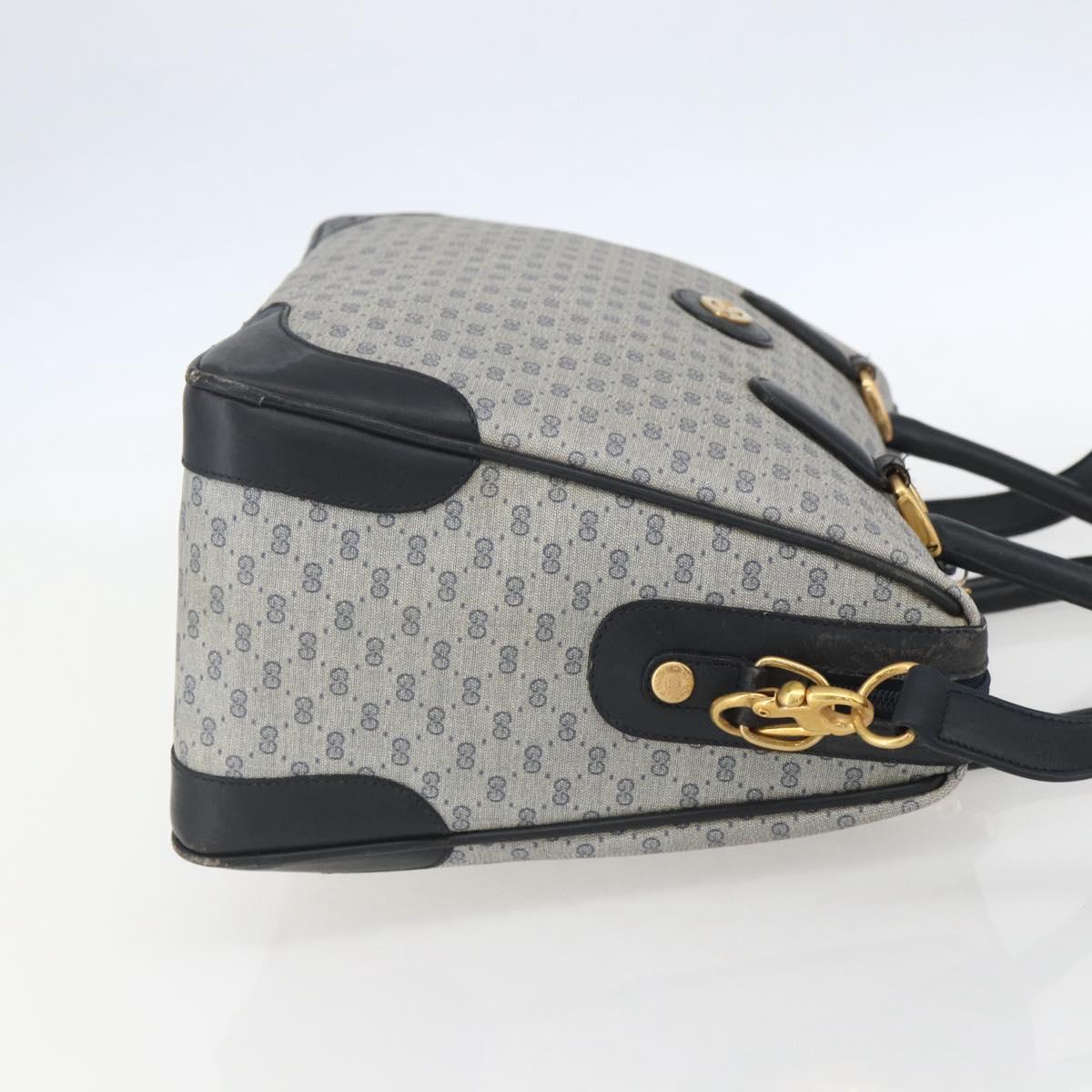 GUCCI Micro GG Supreme Hand Bag PVC Navy Gold 002 58 0033 Auth 151506