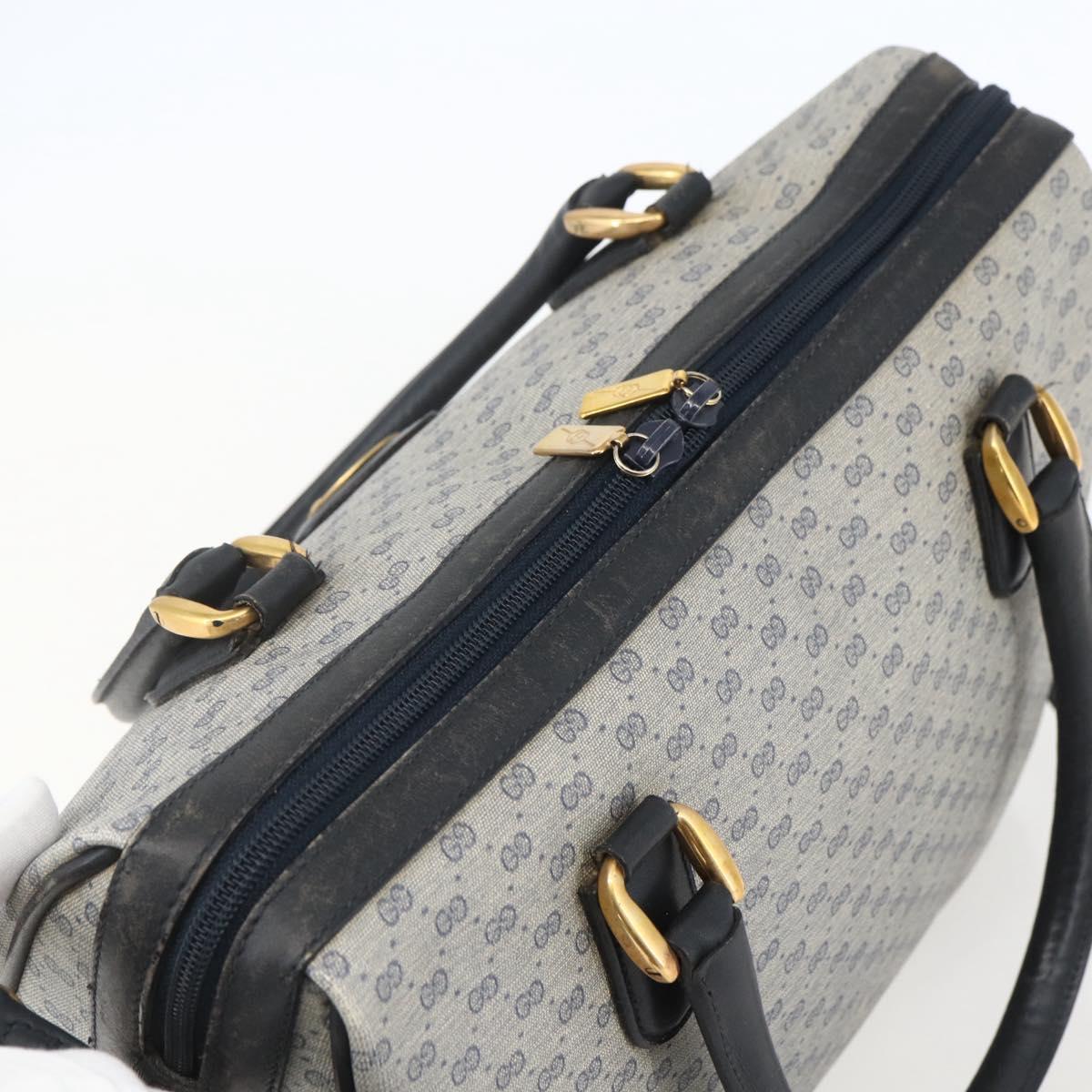 GUCCI Micro GG Supreme Hand Bag PVC Navy Gold 002 58 0033 Auth 151506