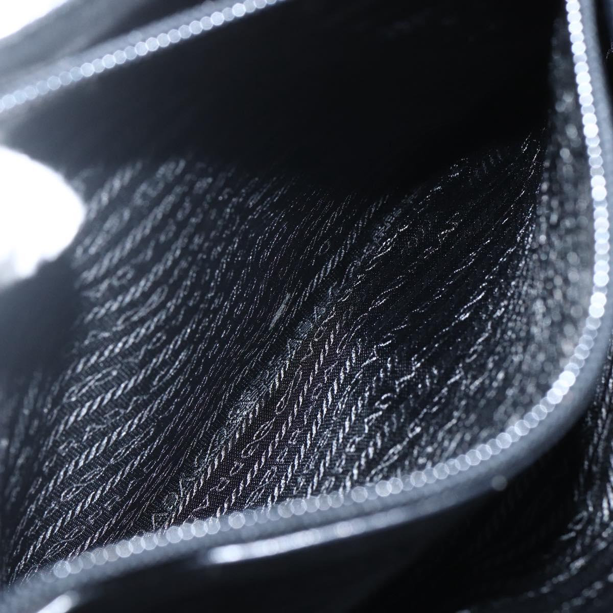PRADA Tote Bag Nylon Black Silver Auth 151507
