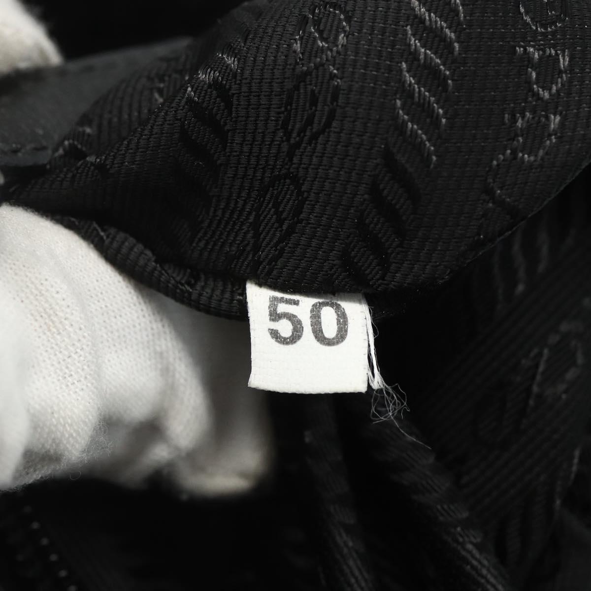 PRADA Tote Bag Nylon Black Silver Auth 151507