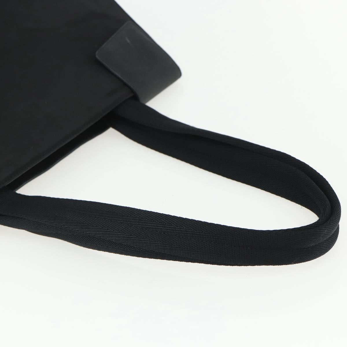 PRADA Tote Bag Nylon Black Silver Auth 151507