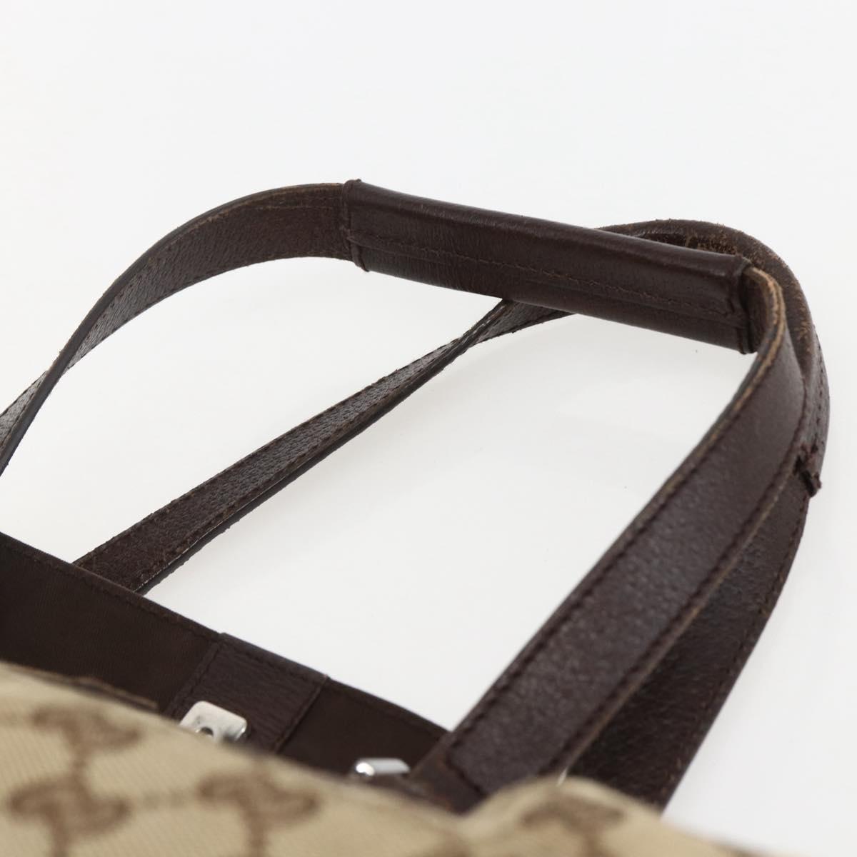 GUCCI GG Canvas Tote Bag Beige Silver 153213 Auth 151508