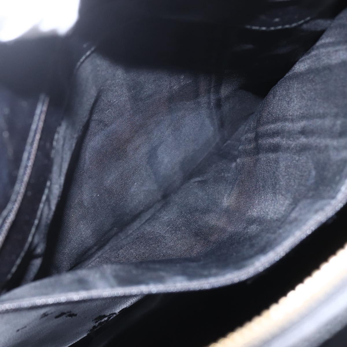 GUCCI Bamboo Shoulder Bag Patent leather Black Gold 001 2214 1649 Auth 151510